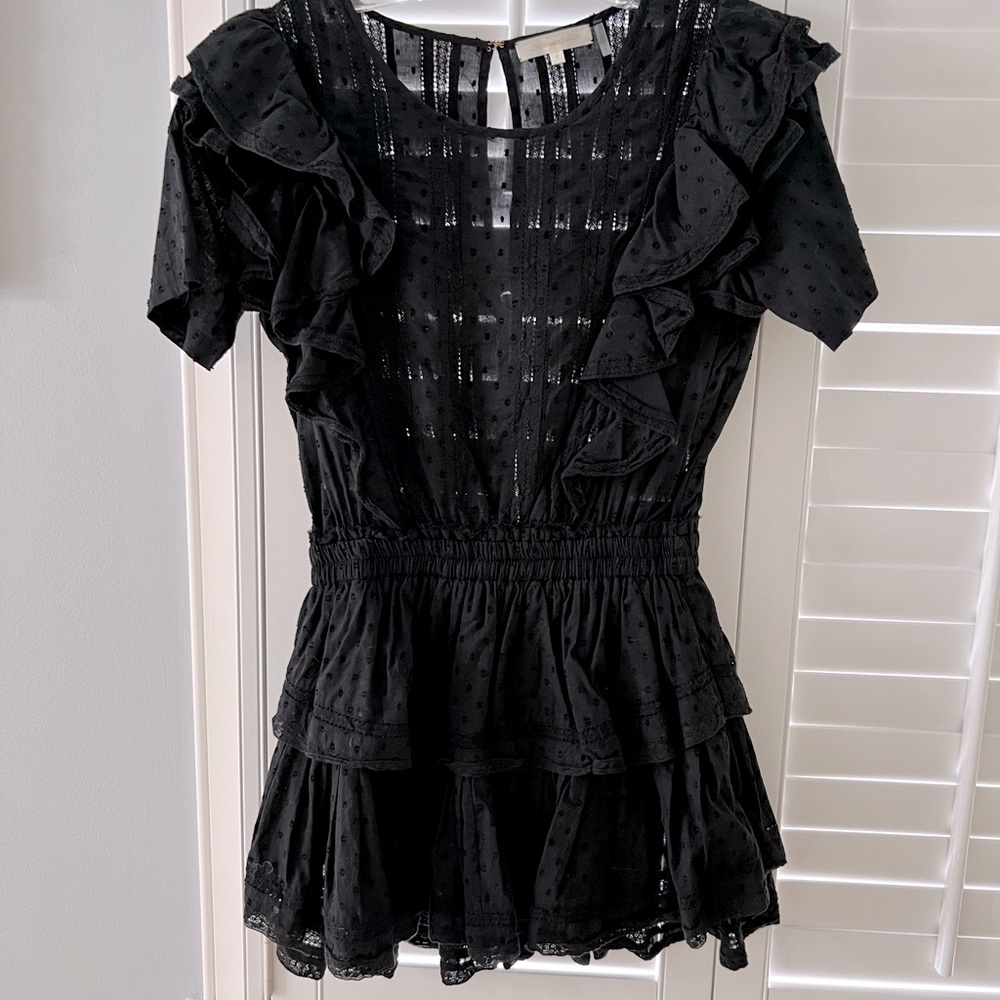 Love Shack Fancy Natasha Dress, Black, Size Small